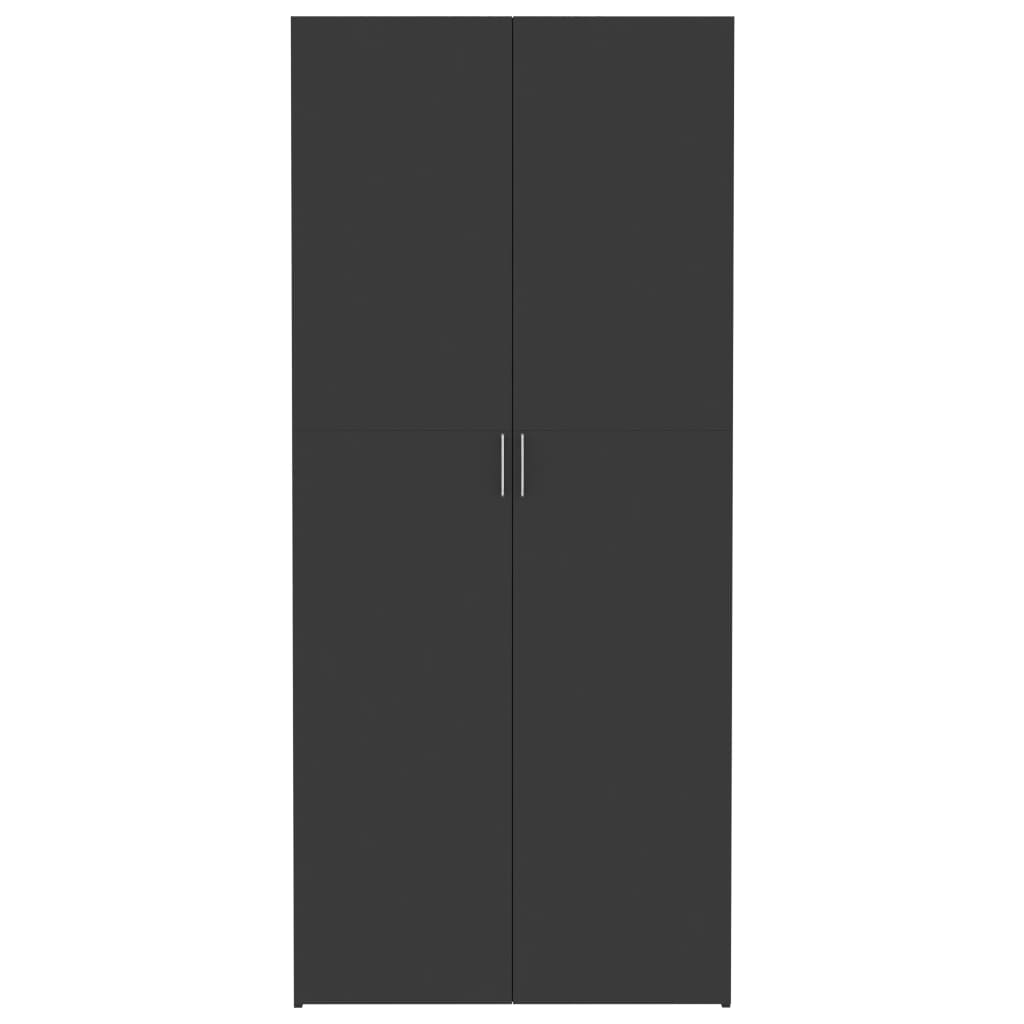 vidaXL Шкаф за съхранение, сив, 80x35,5x180 см, ПДЧ