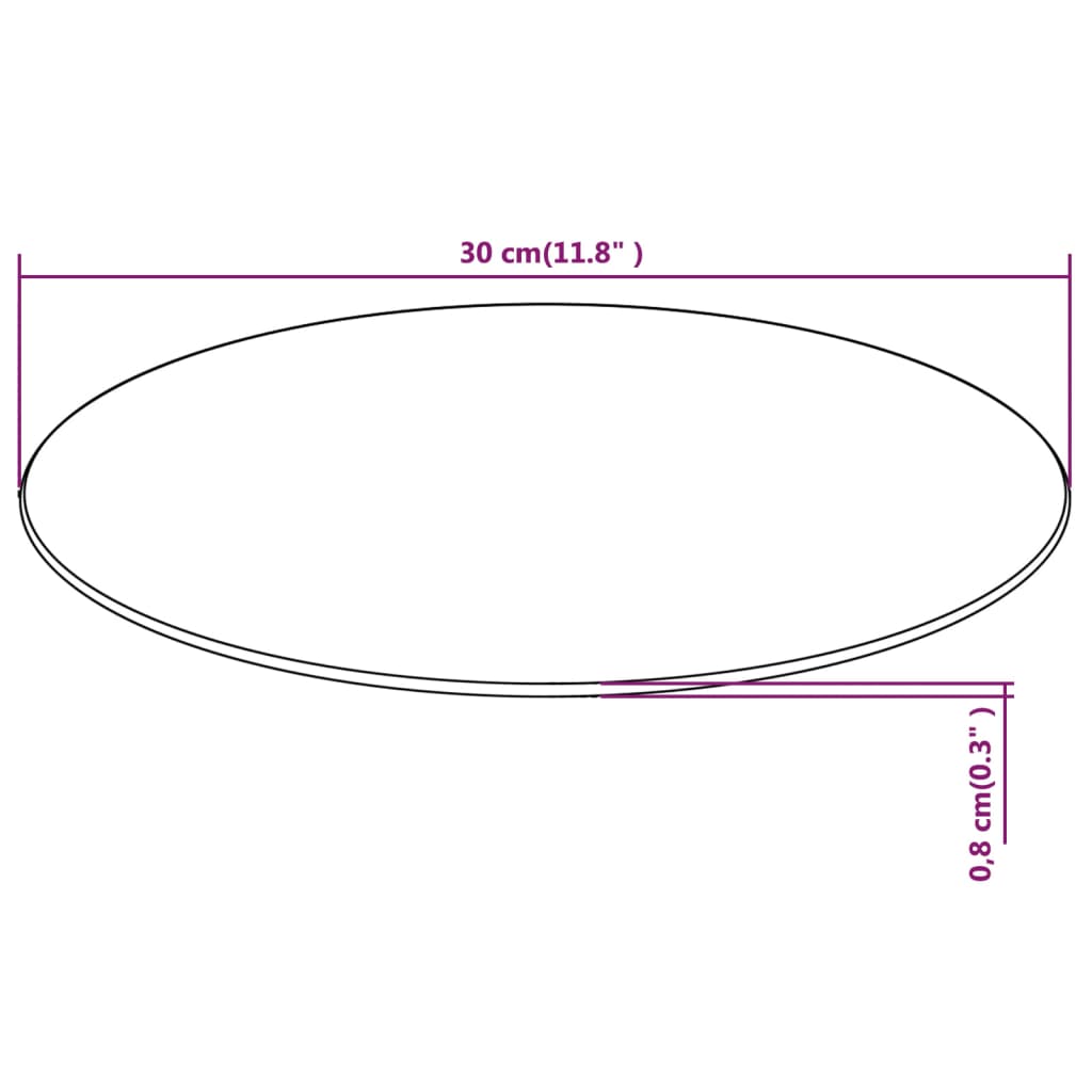 vidaXL Темпериран стъклен плот за кръгла маса, 300 мм