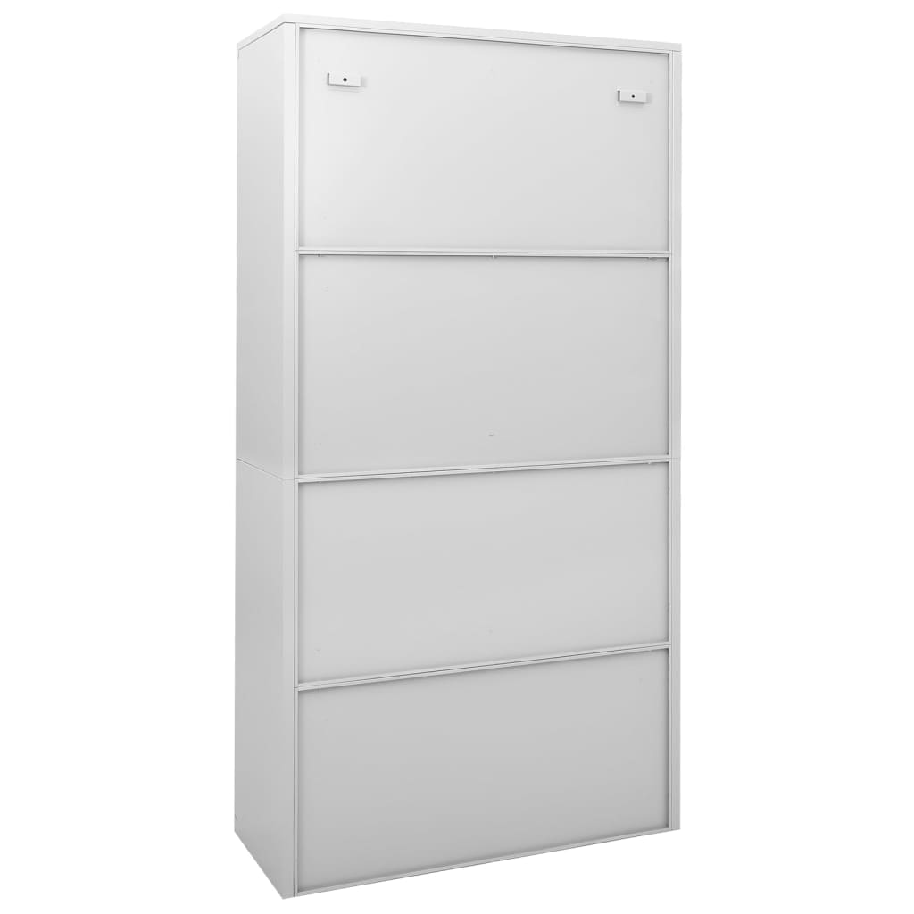 vidaXL Офис шкаф с плъзгаща се врата, светлосив, 90x40x180 см, стомана