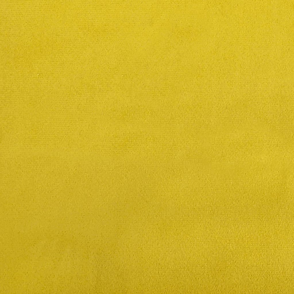 vidaXL Г-образно разтегателно канапе жълто 255x140x70 см кадифе