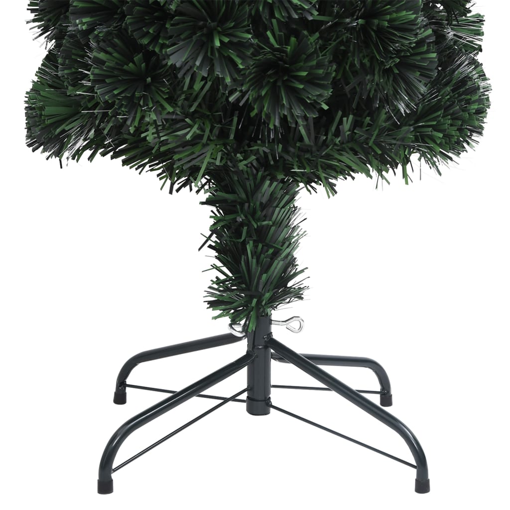 vidaXL Изкуствена тънка коледна елха със стойка 240 см оптично влакно