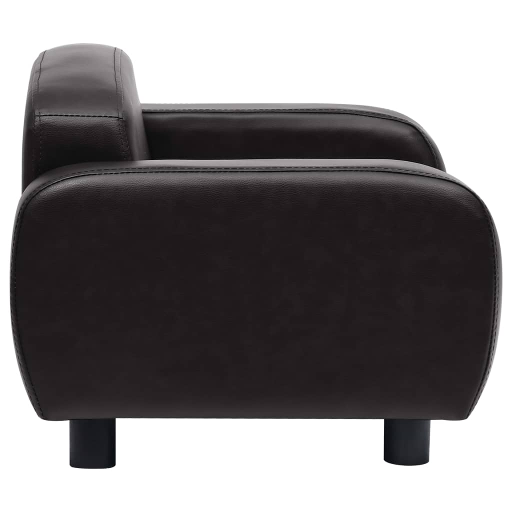vidaXL Кучешки диван, черен, 80x50x40 см, изкуствена кожа