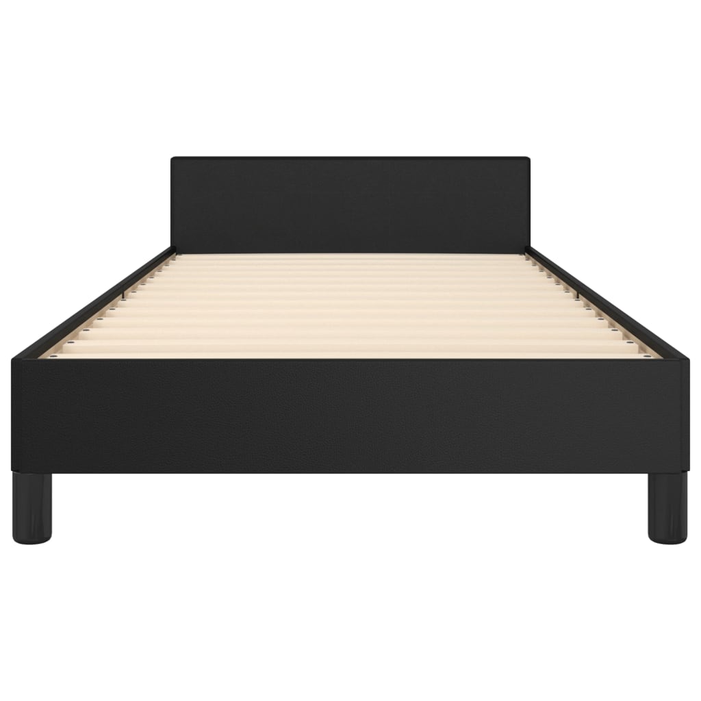 vidaXL Рамка за легло с табла, черна, 90x200 см, изкуствена кожа