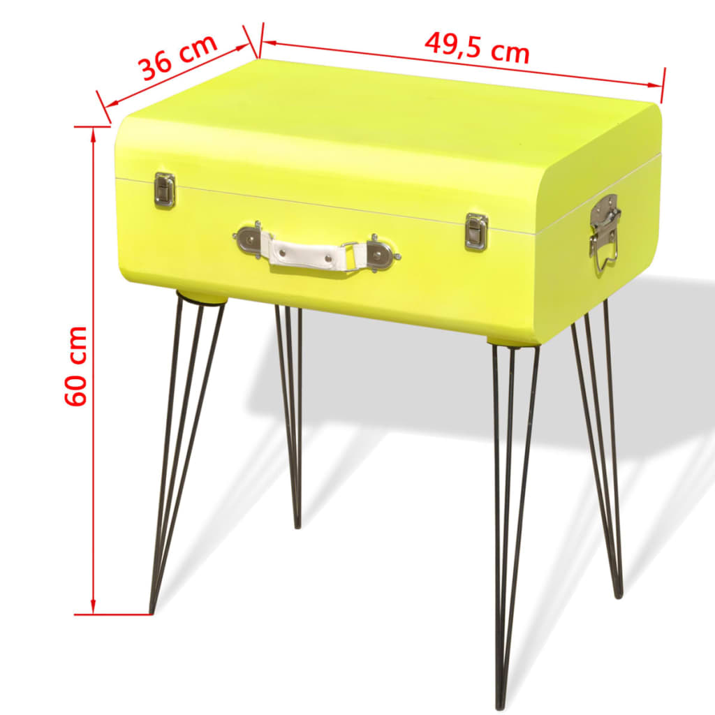vidaXL Страничен шкаф, 49,5x36x60 см, жълт