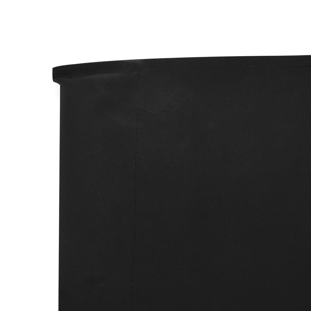 vidaXL Параван против вятър от 5 панела, текстил, 600x160 см, черен