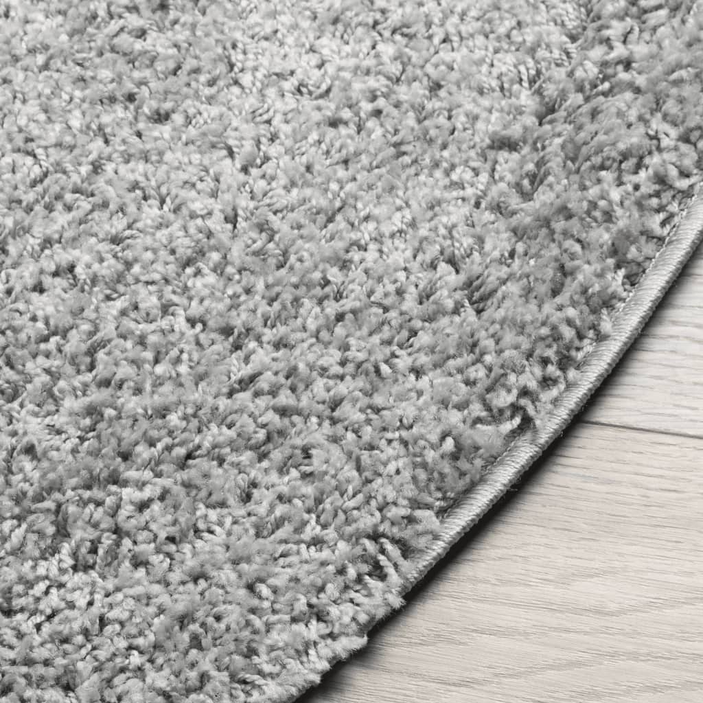 vidaXL Шаги килим с дълъг косъм "PAMPLONA" модерен сив Ø 100 см