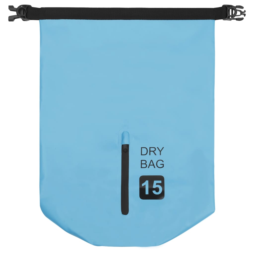 vidaXL Суха торба, синя, 15 л, PVC