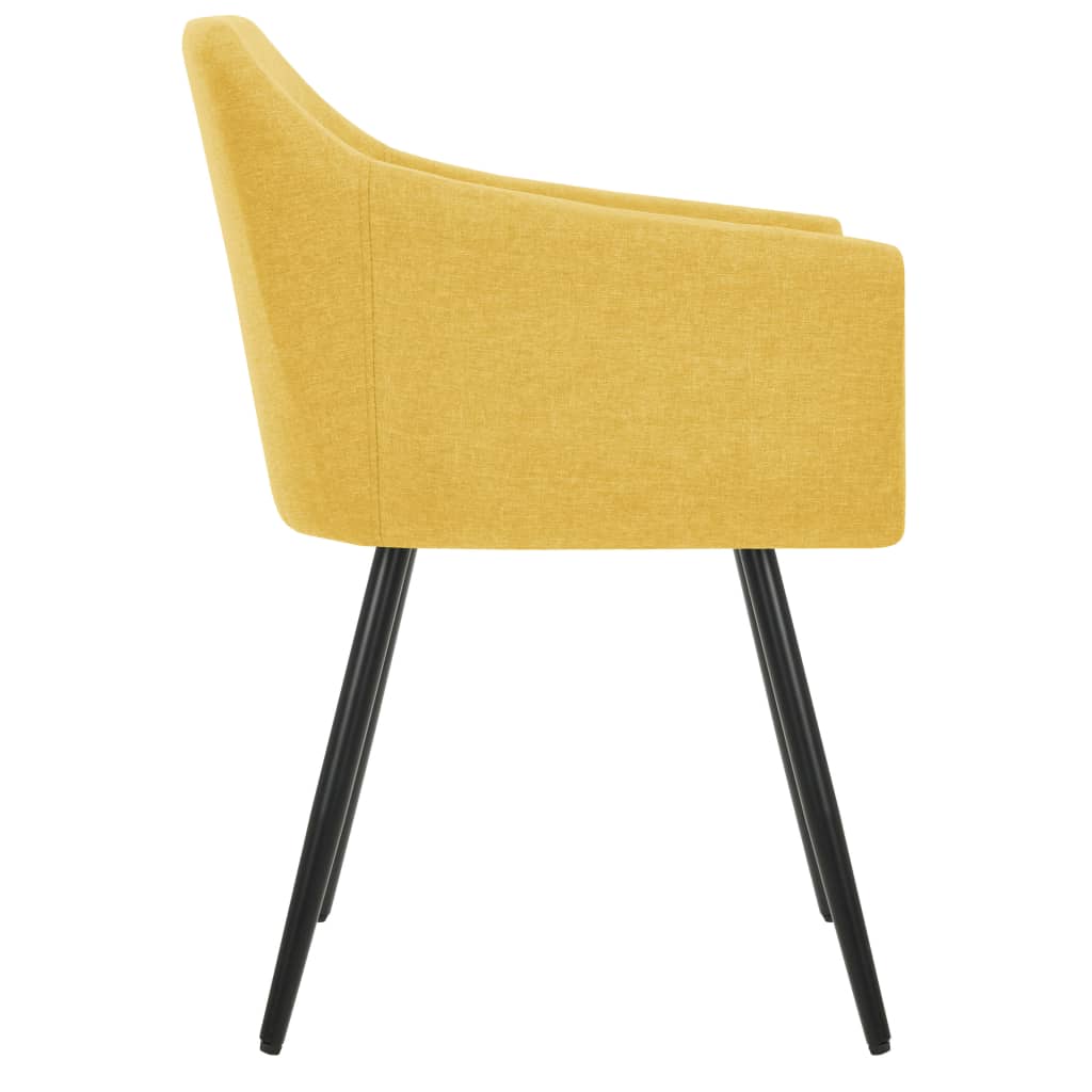 vidaXL Трапезни столове, 6 бр, жълти, текстил