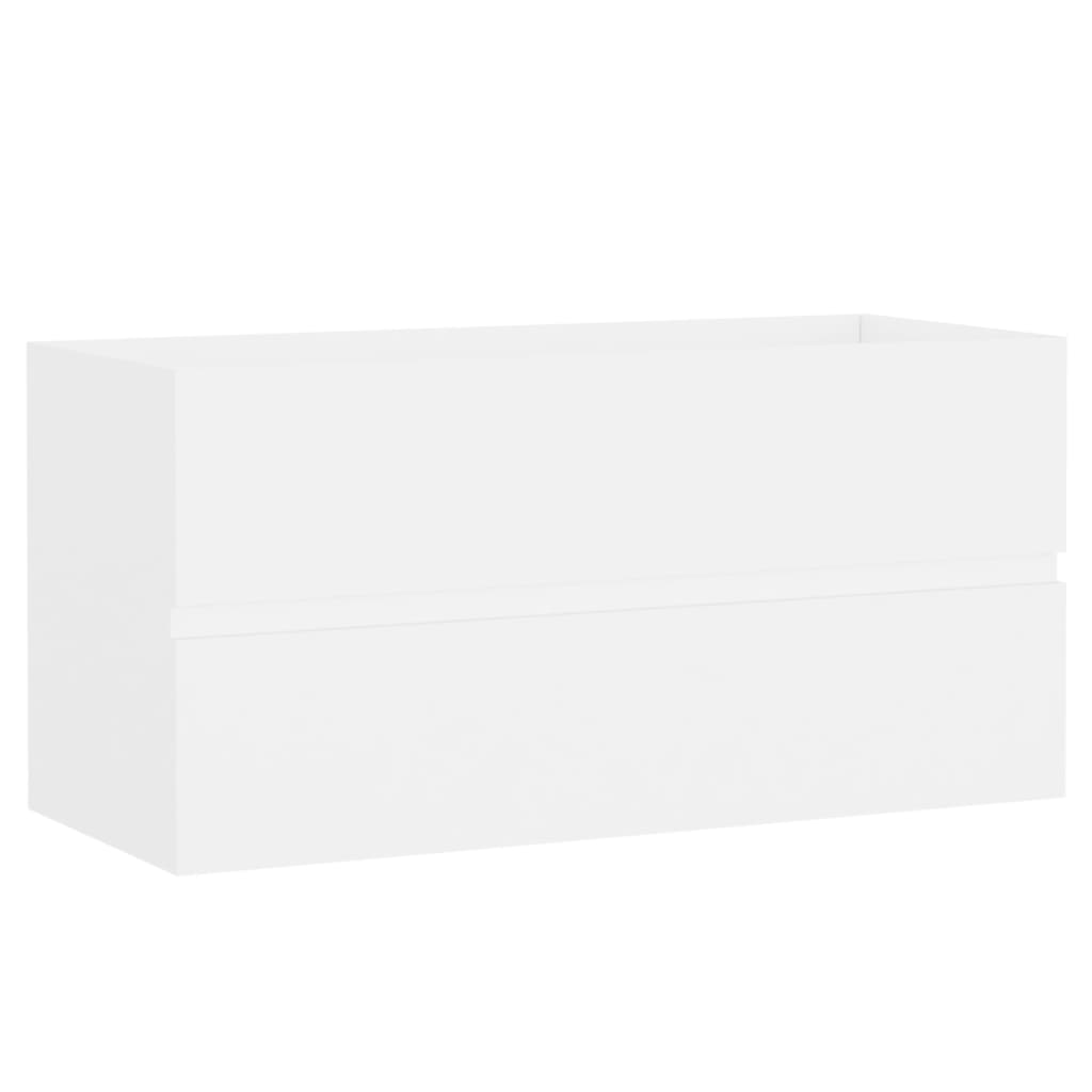 vidaXL Комплект мебели за баня от 2 части, бял, ПДЧ