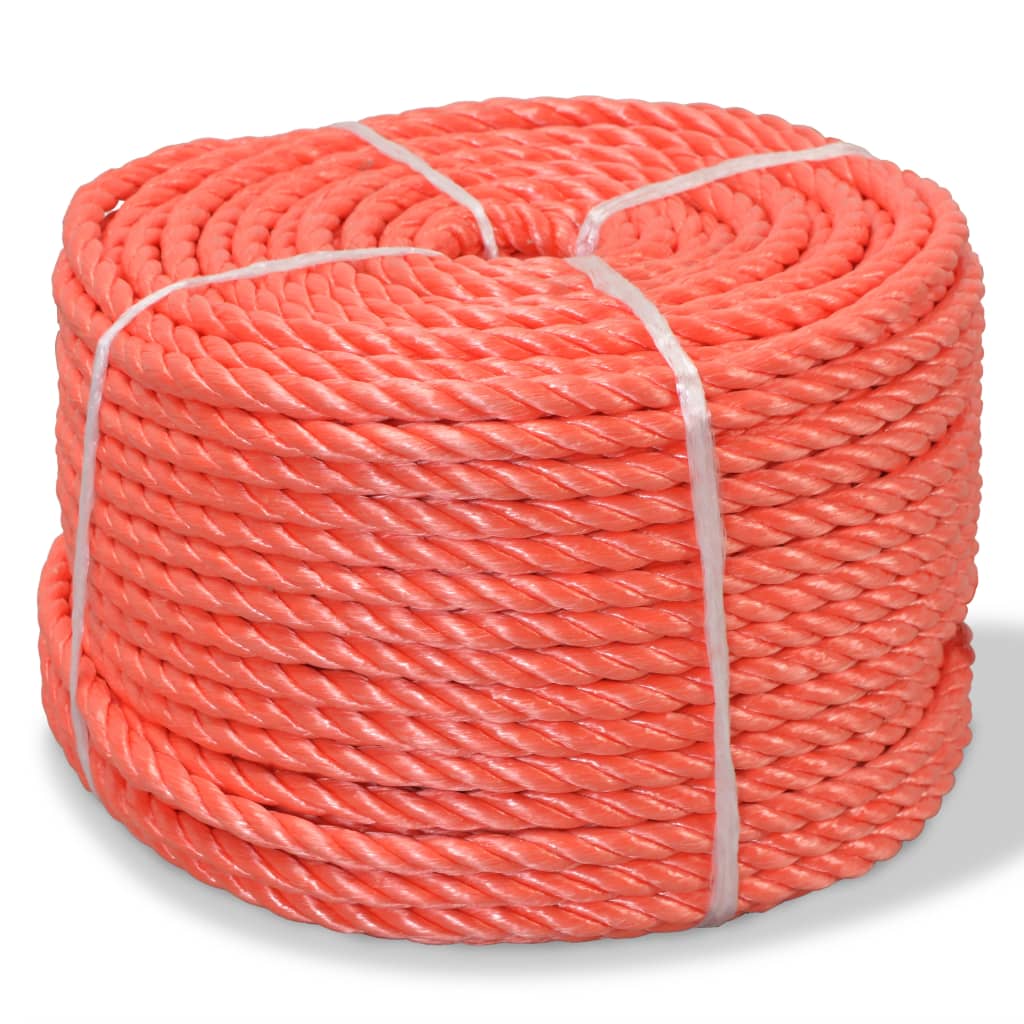 vidaXL Усукано въже, полипропилен, 6 мм, 200 м, оранжево