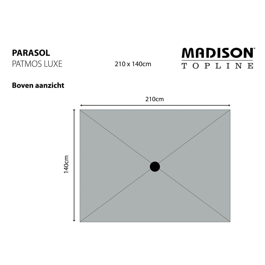 Madison Градински чадър Patmos Luxe, правоъгълен, 210x140 см, таупе