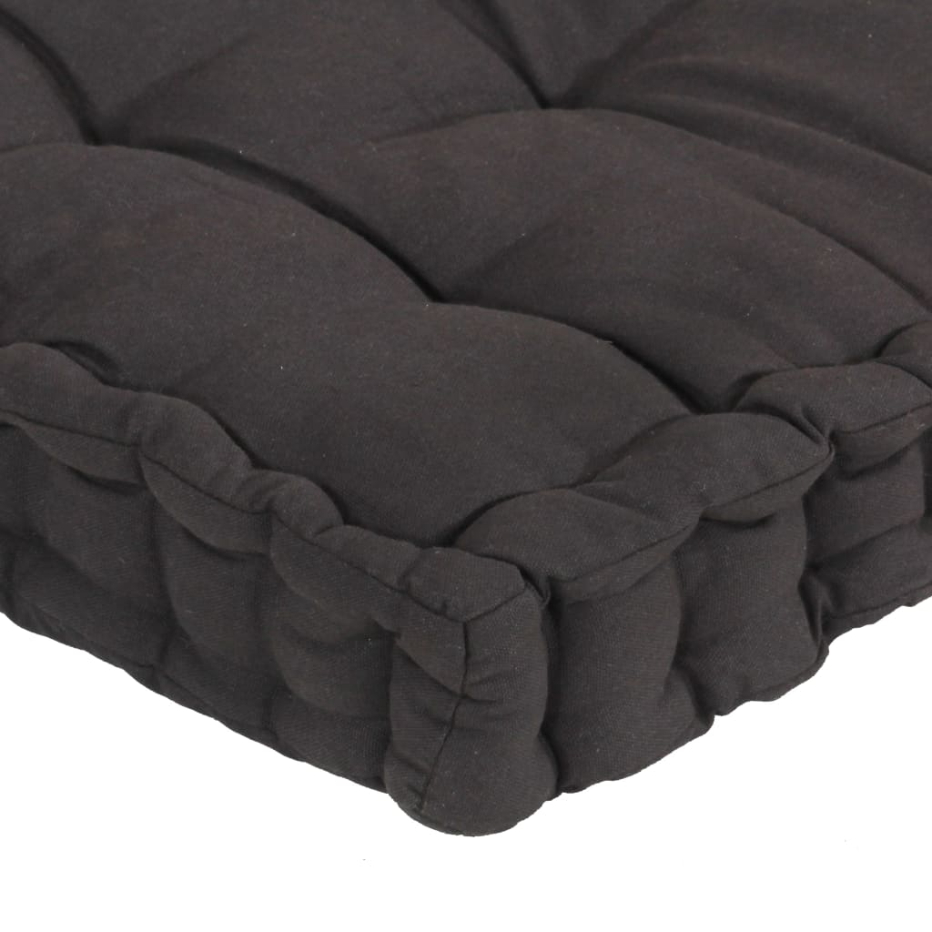 vidaXL Палетни възглавници за под, 3 бр, антрацит, памук