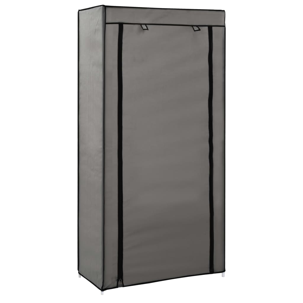 282430 vidaXL Shoe Cabinet with Cover Grey 58x28x106 cm Fabric