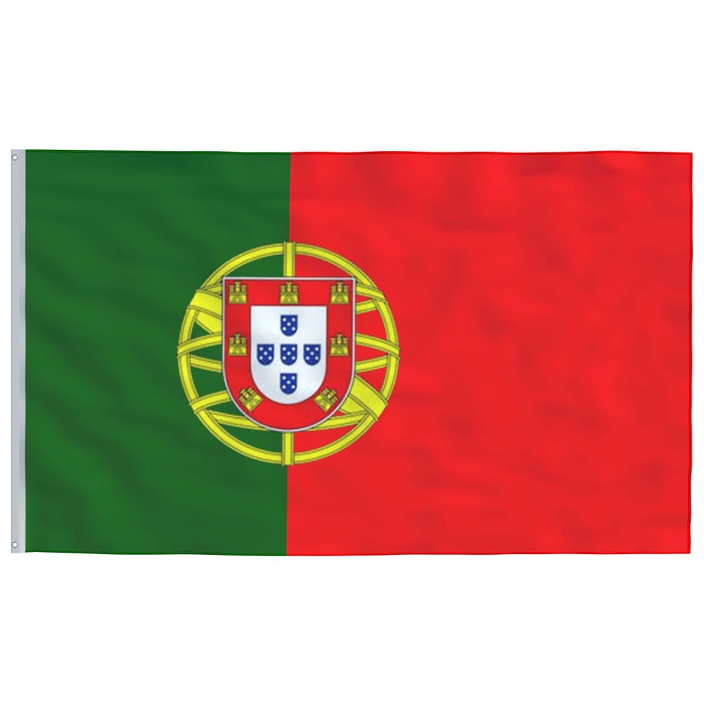vidaXL Флаг на Португалия и алуминиев флагщок, 4 м