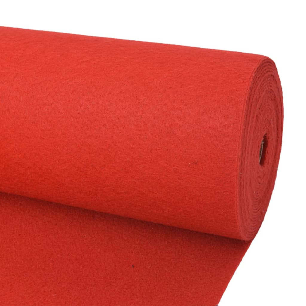 vidaXL Изложбен килим, изчистен, 1,2x12 м, червен