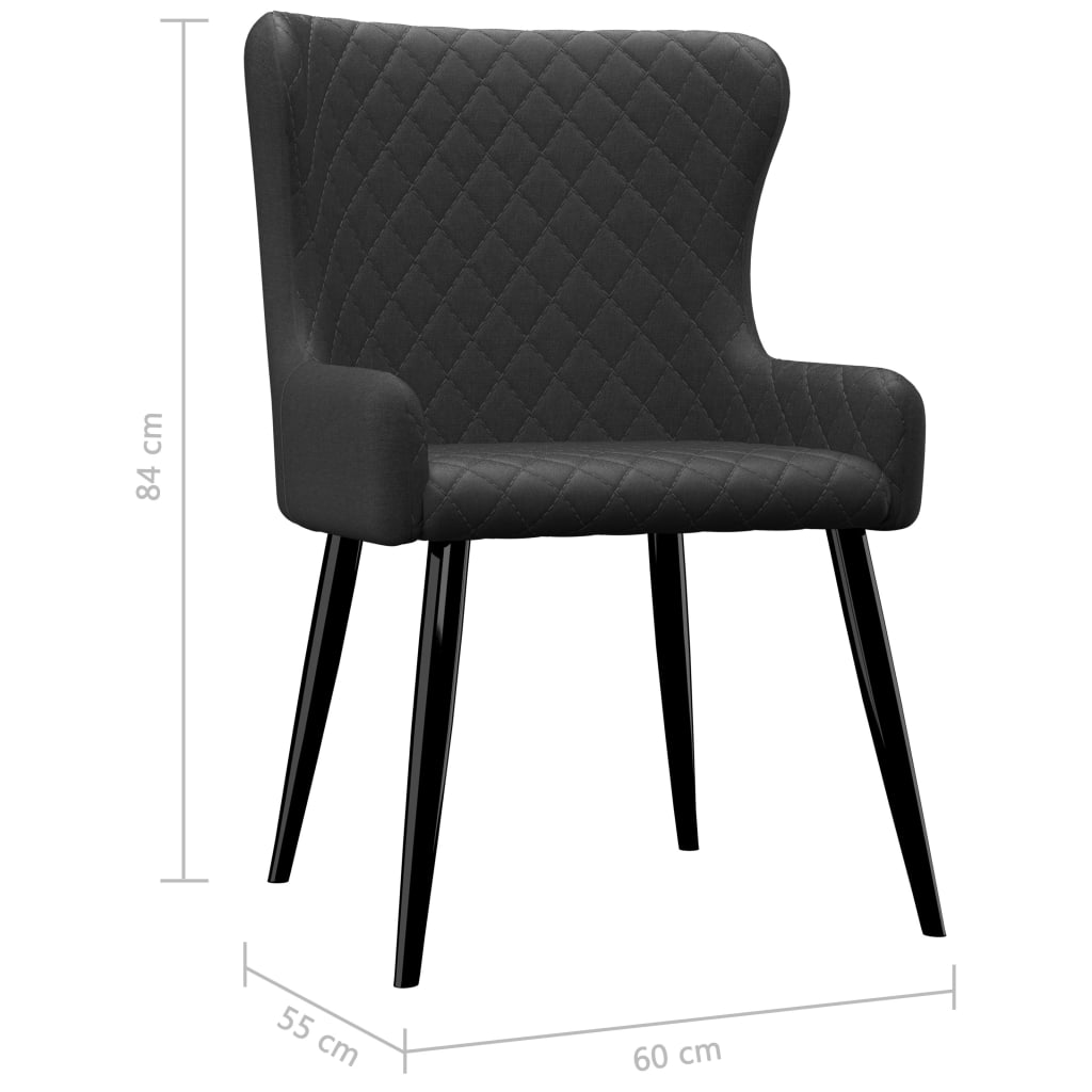 vidaXL Трапезни столове, 4 бр, черни, текстил