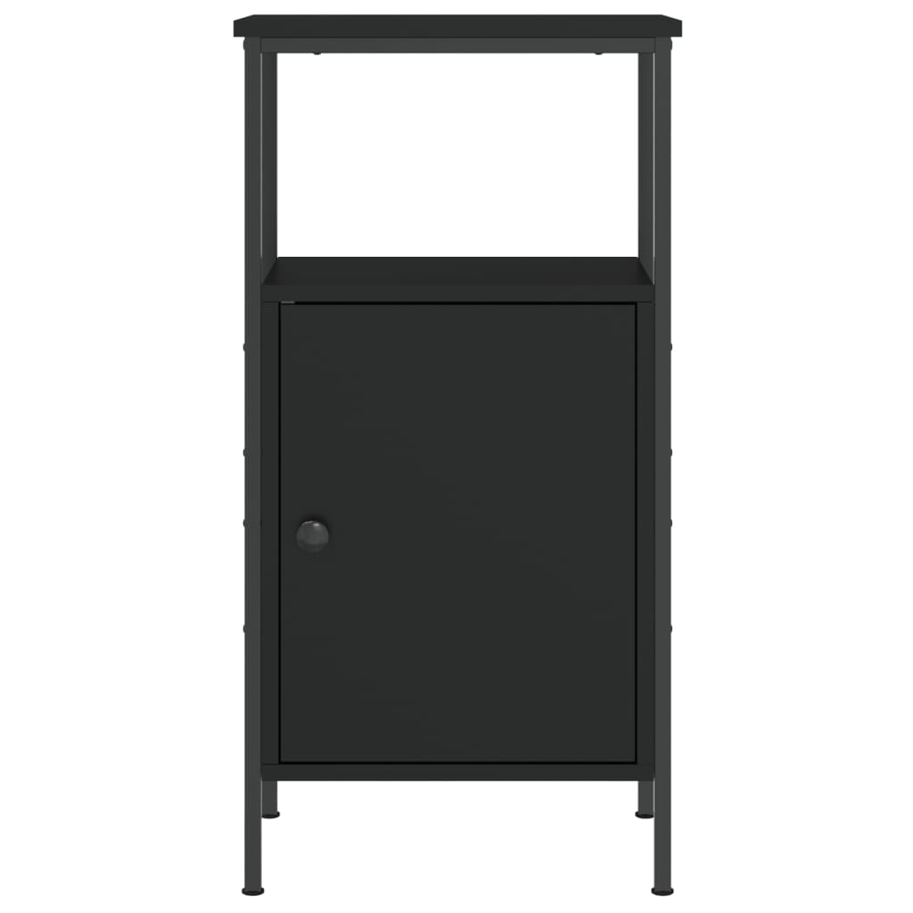 vidaXL Нощно шкафче, черно, 41x31x80 cm инженерно дърво