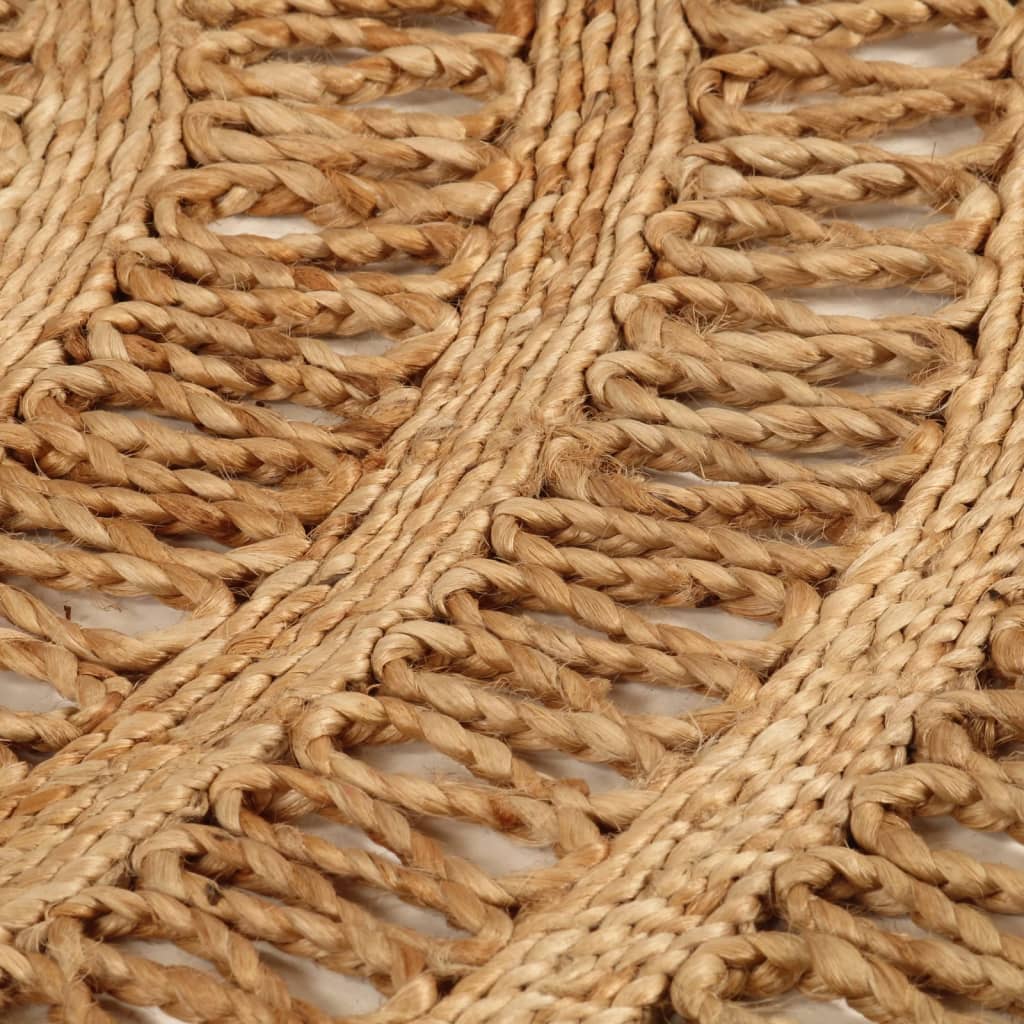 vidaXL Ръчно плетен килим, юта, 150 см, кръгъл