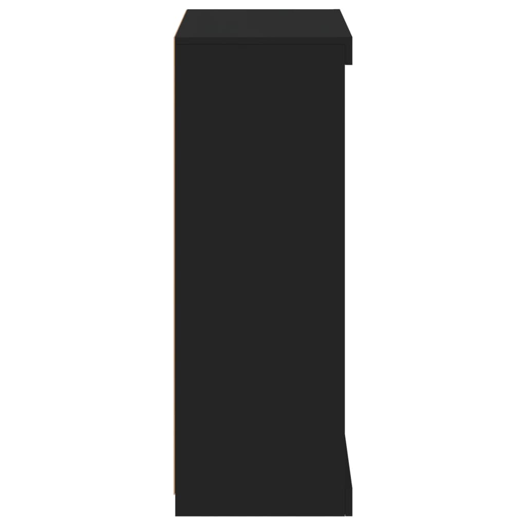 vidaXL Сайдборд с LED светлини, черен, 60,5x37x100 см