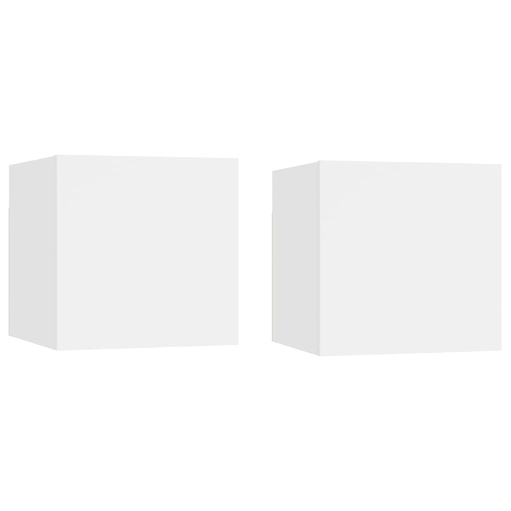 vidaXL Нощни шкафчета, 2 бр, бели, 30,5x30x30 см, ПДЧ