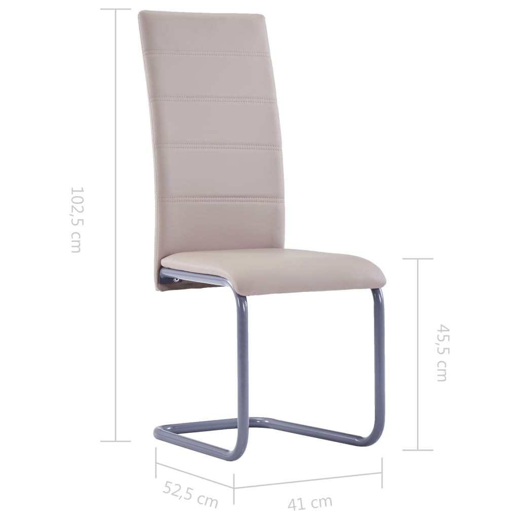 vidaXL Конзолни трапезни столове, 4 бр, капучино, изкуствена кожа