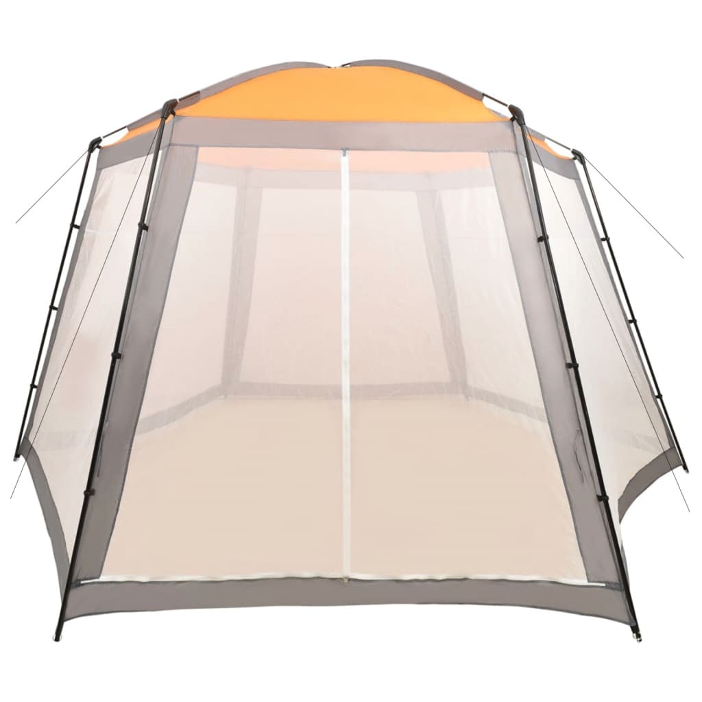 vidaXL Палатка за басейн, текстил, 500x433x250 см, сива