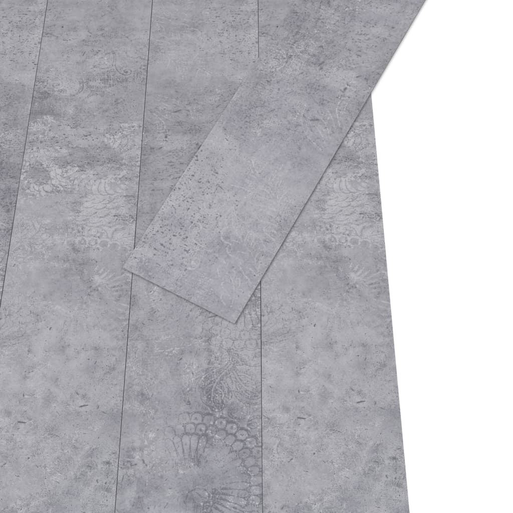 vidaXL PVC подови дъски 5,02 м² 2 мм самозалепващи циментово сиво