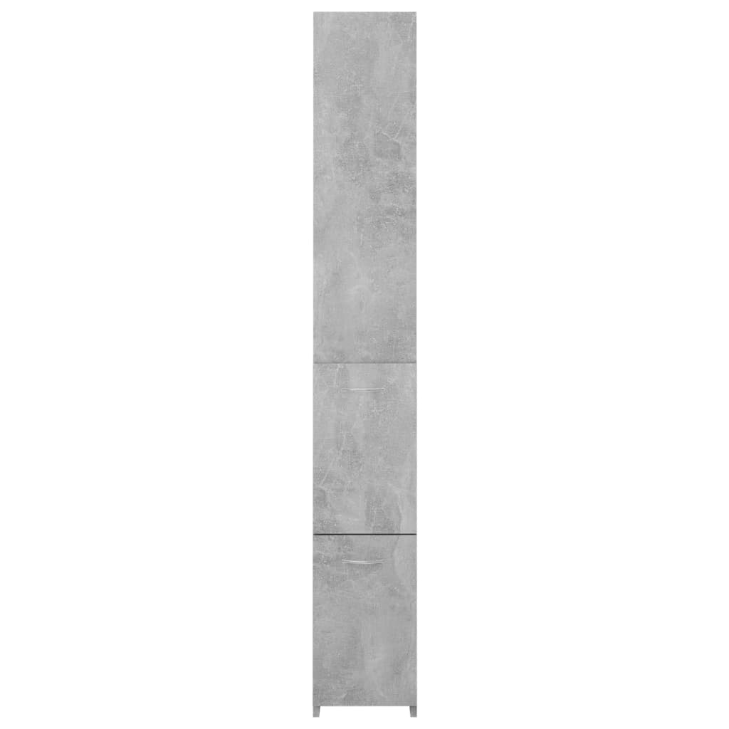 vidaXL Шкаф за баня, бетонно сив, 25x26,5x170 см, инженерно дърво