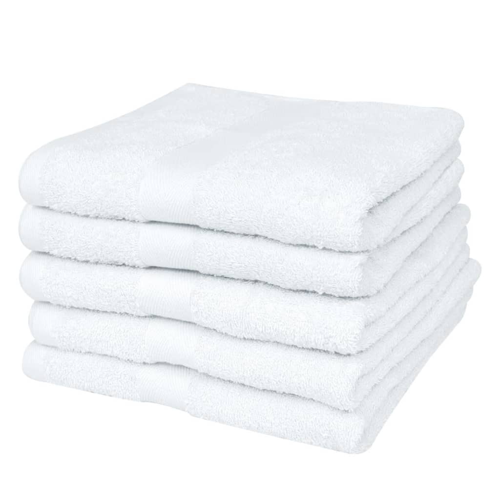 vidaXL Комплект хотелски хавлиени кърпи за сауна 25 памук 50x100см бял