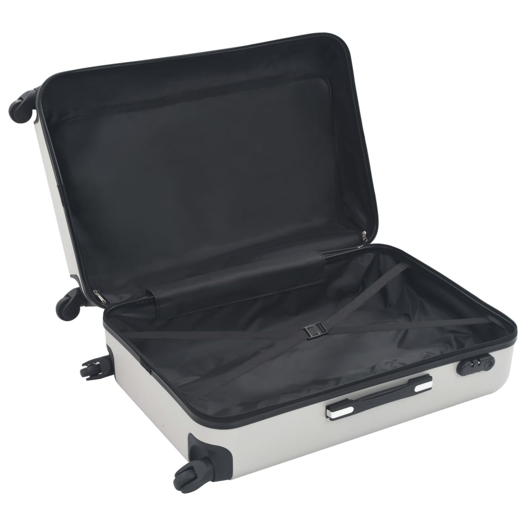 vidaXL Комплект твърди куфари с колелца, 3 бр, светлосребристи, ABS