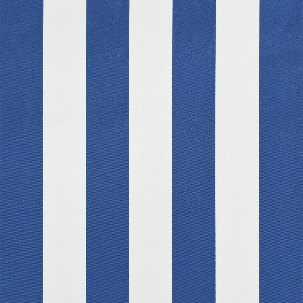 vidaXL Сенник с падащо рамо, 400x150 см, синьо и бяло