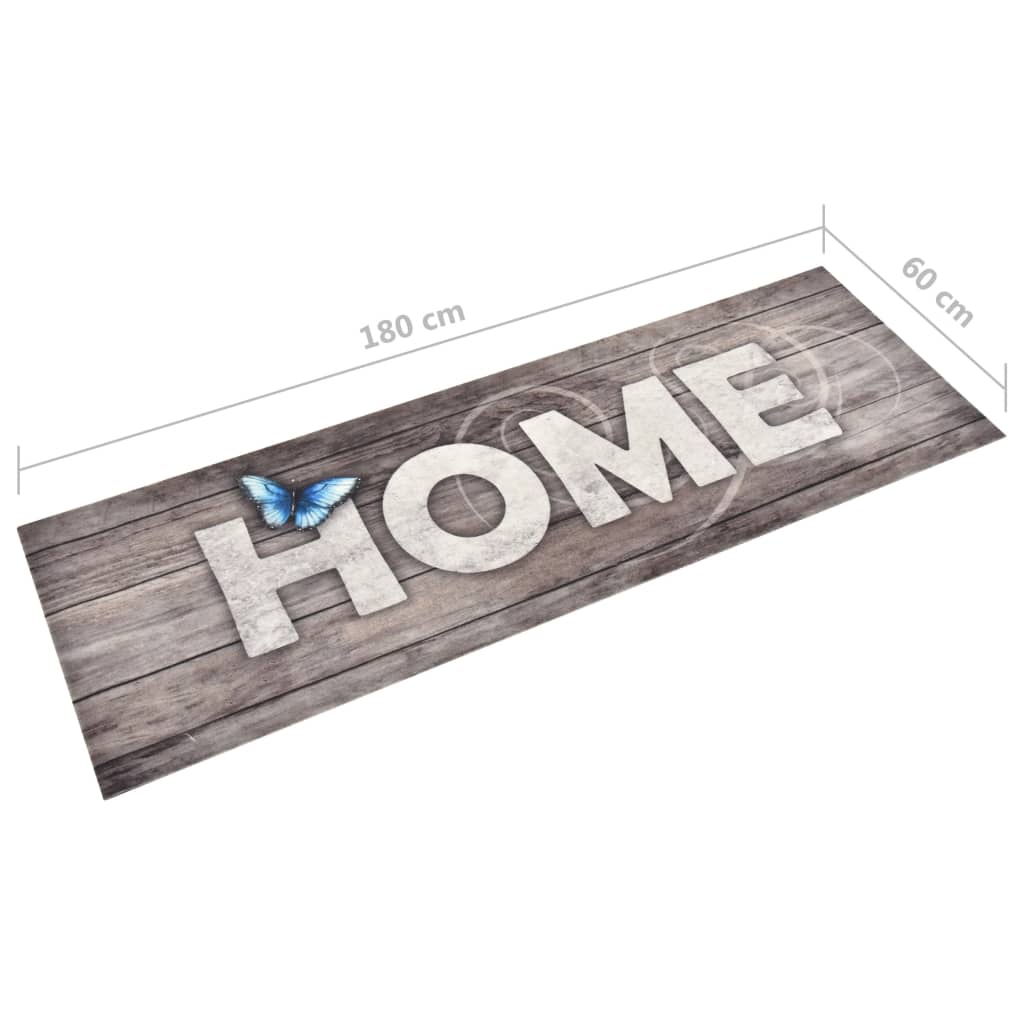 vidaXL Кухненско килимче, перимо, надпис "Home", 60x180 см