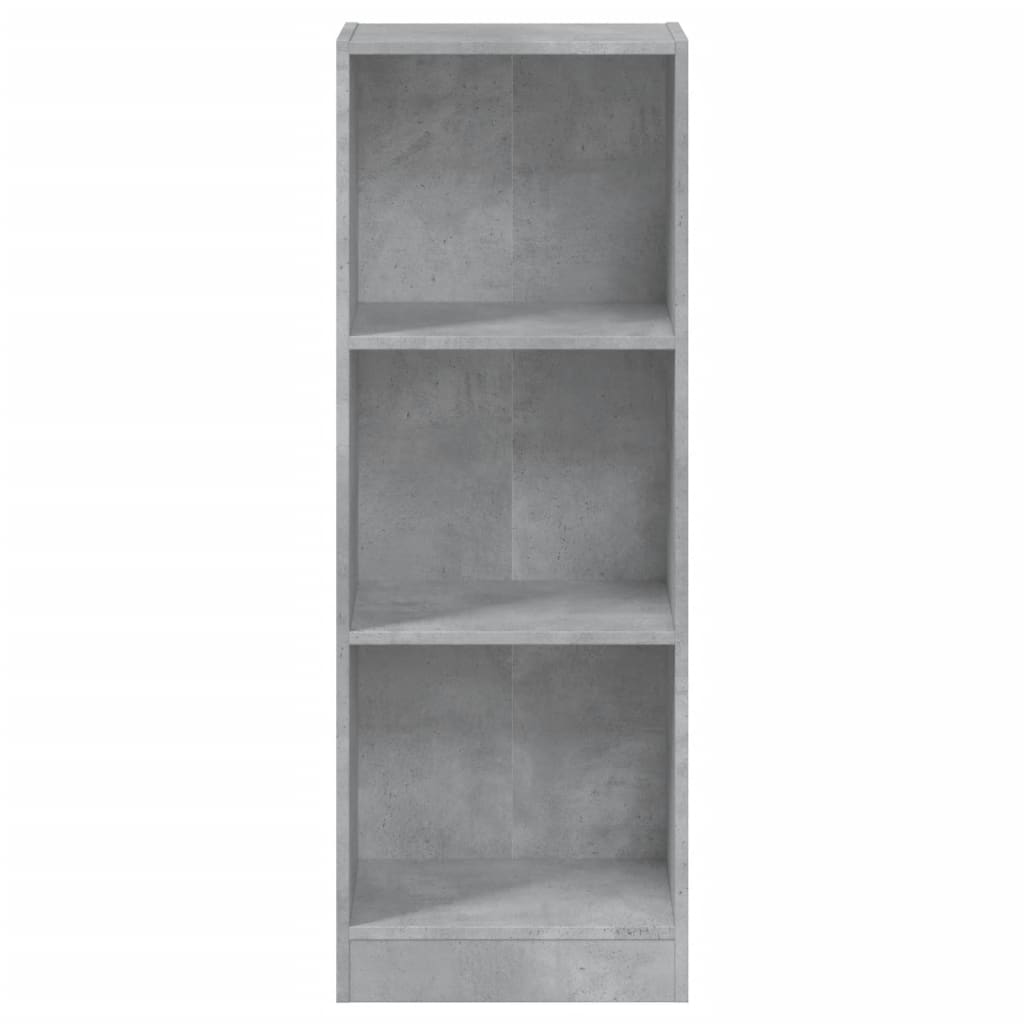 vidaXL 3-етажна библиотека, бетонно сива, 40x24x108 см, ПДЧ