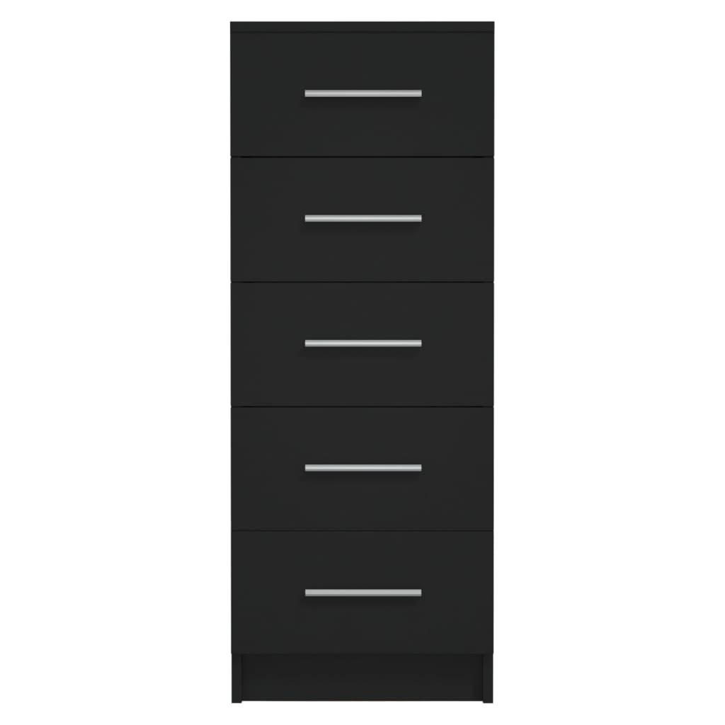 vidaXL Висок скрин с чекмеджета, черен, 41x35x106 см, ПДЧ