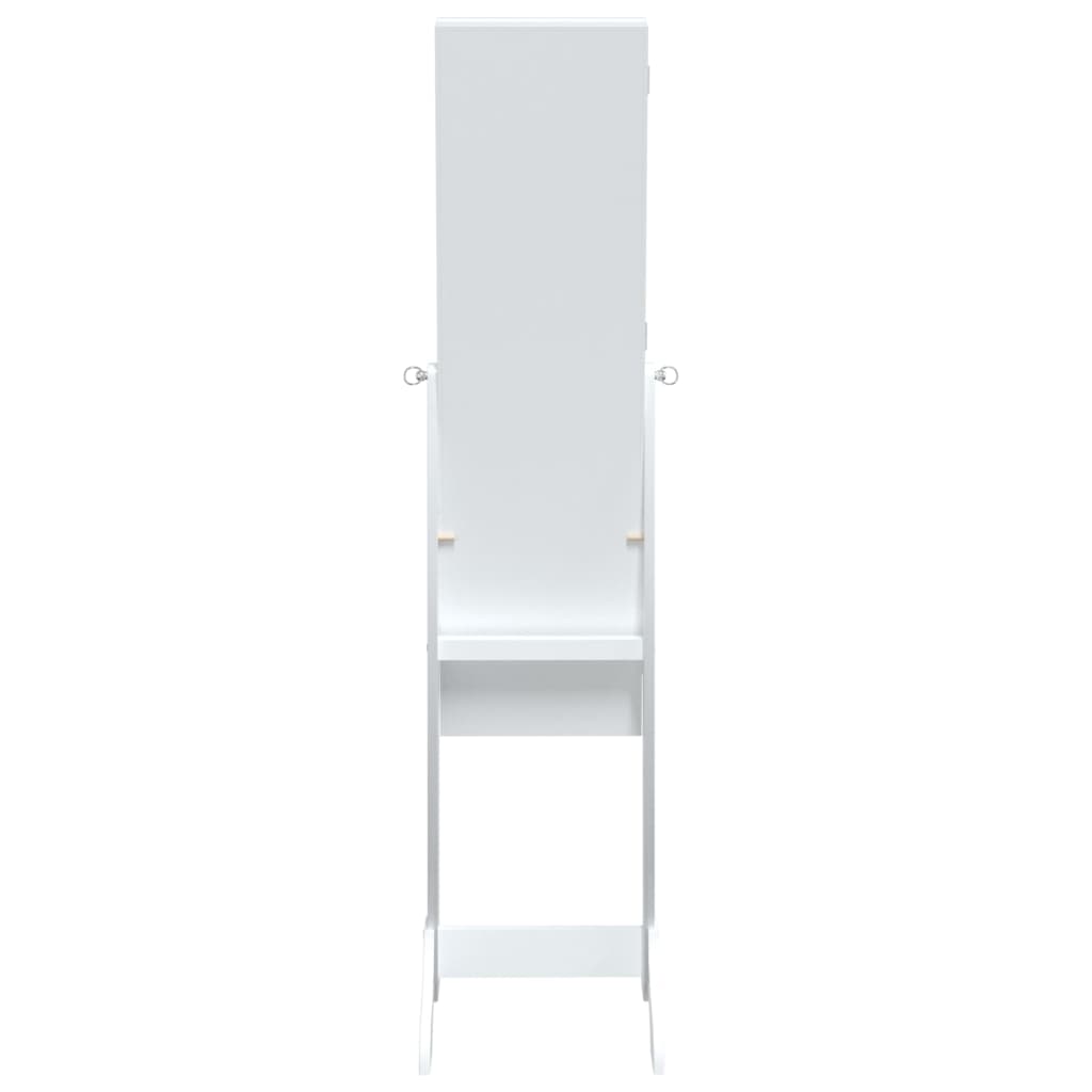 vidaXL Стоящо огледало, бяло, 34x37x146 см
