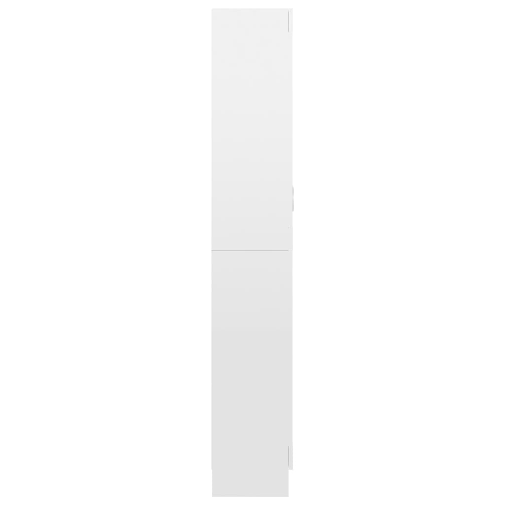 vidaXL Шкаф витрина, бял гланц, 82,5x30,5x185,5 см, ПДЧ