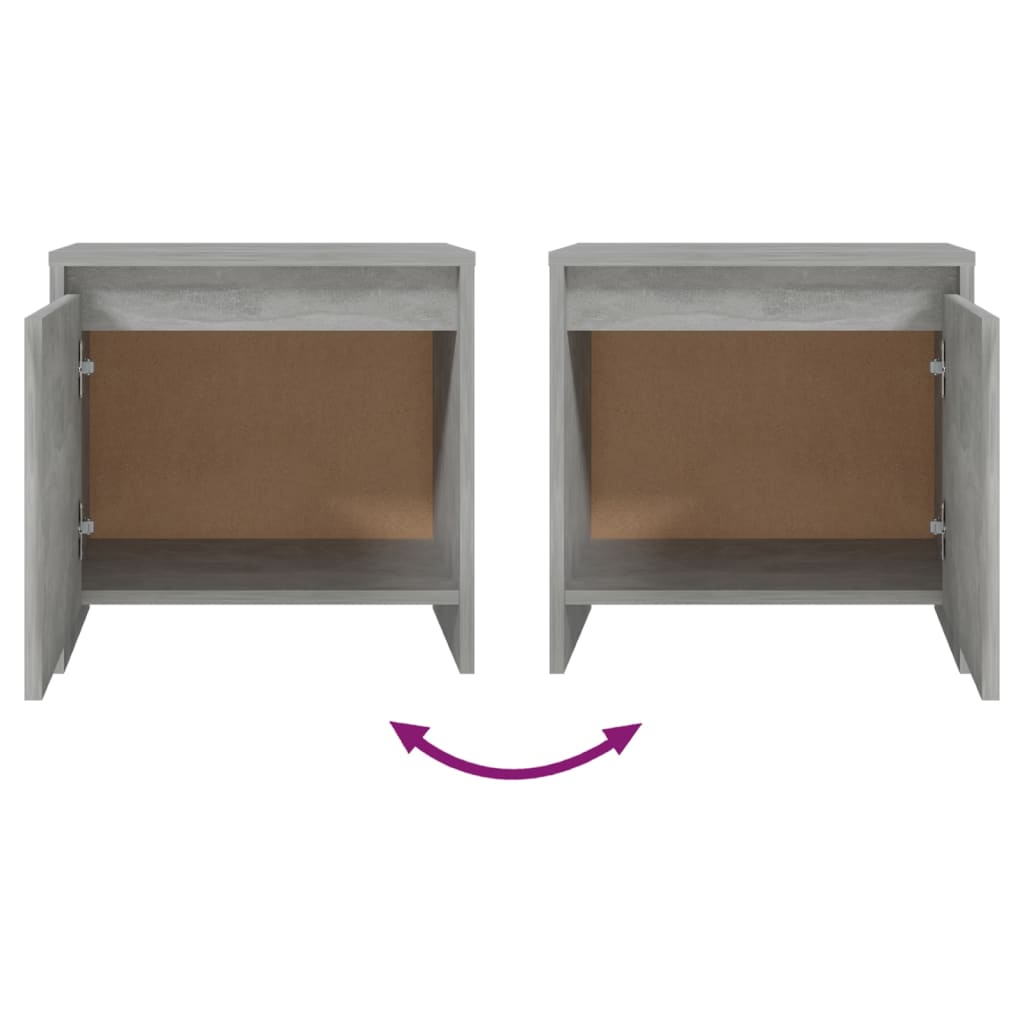 vidaXL Нощни шкафчета, 2 бр, бетонно сиво, 45x34x44,5 см, ПДЧ