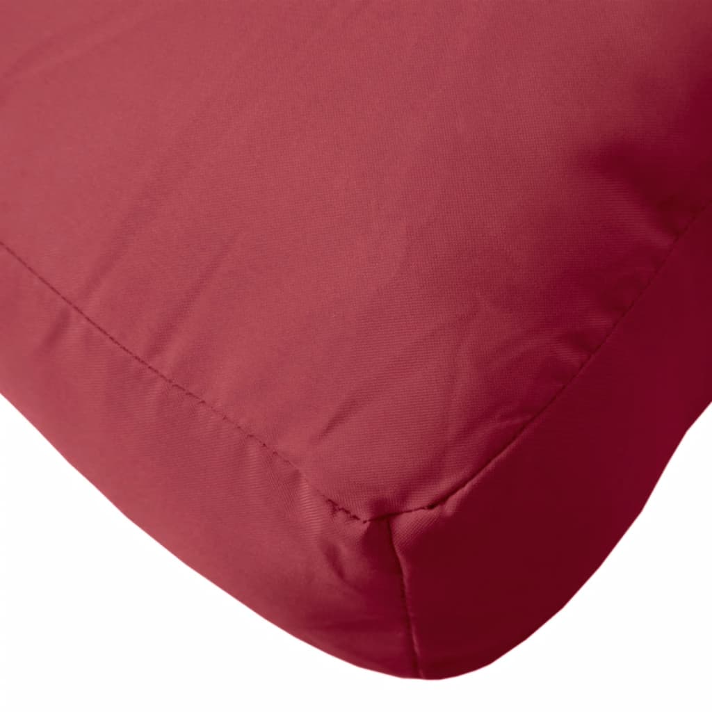 vidaXL Палетна възглавница, виненочервена, 80x40x12 см, текстил