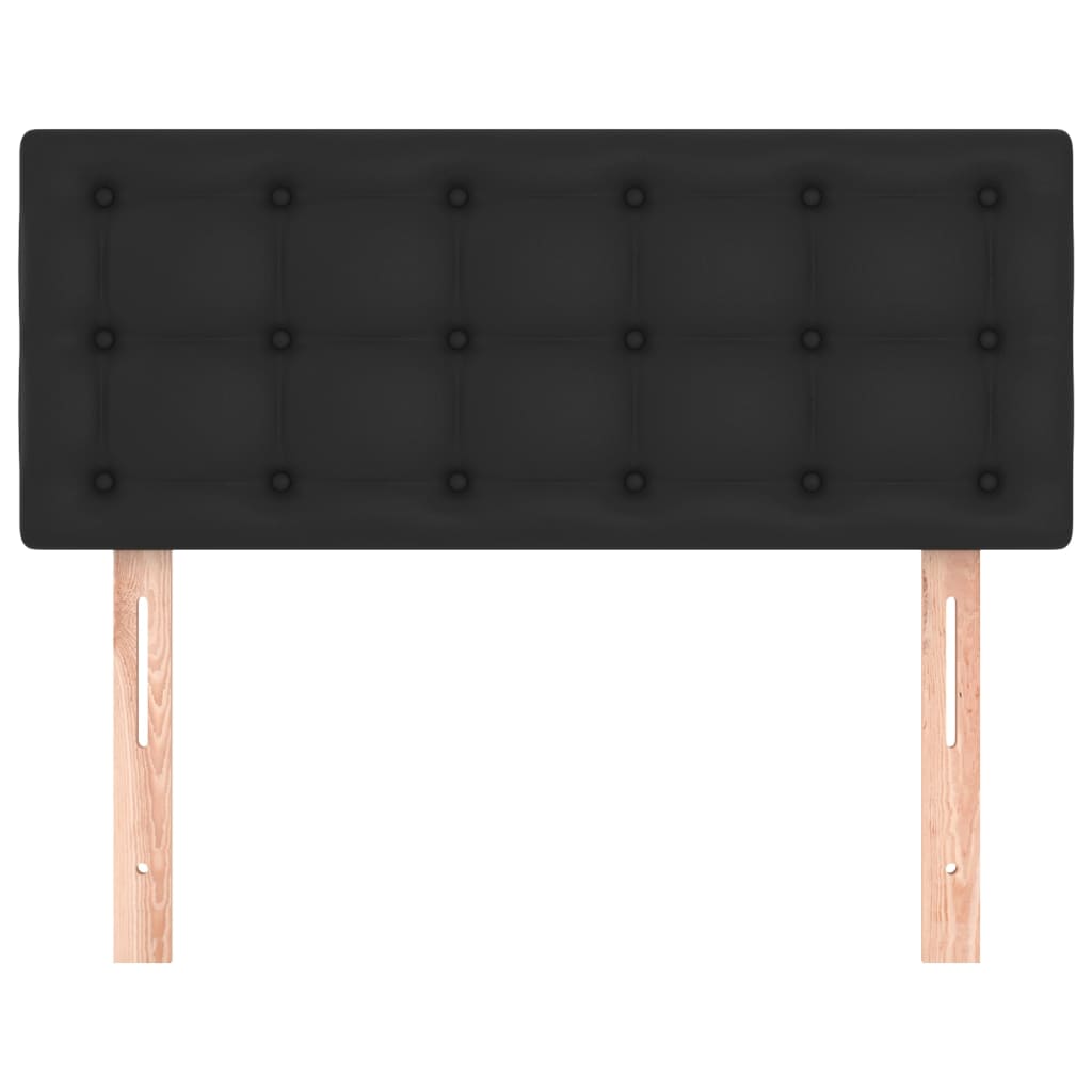 vidaXL Горна табла за легло, черна, 90x5x78/88 см, изкуствена кожа