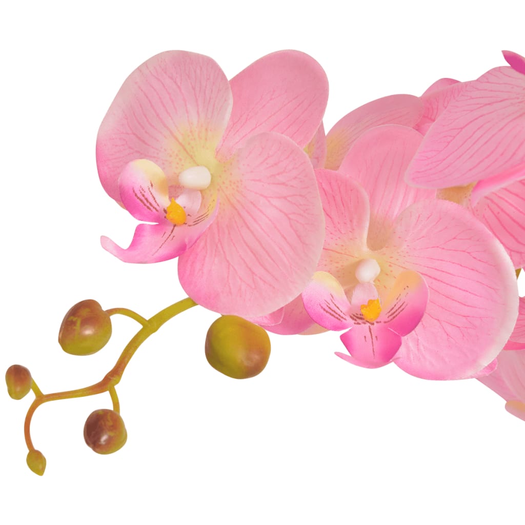 vidaXL Изкуствено растение орхидея със саксия, 65 см, розова