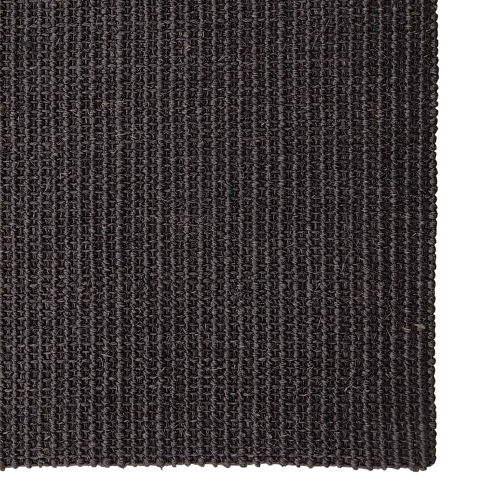 vidaXL Килим, естествен сизал, 80x250 см, черен