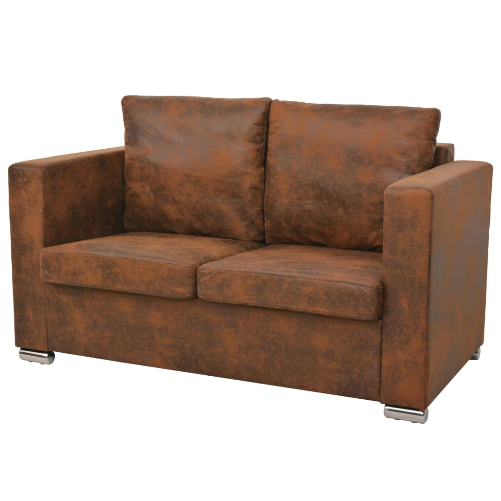 vidaXL Двуместен диван, 137x73x82 см, изкуствен велур