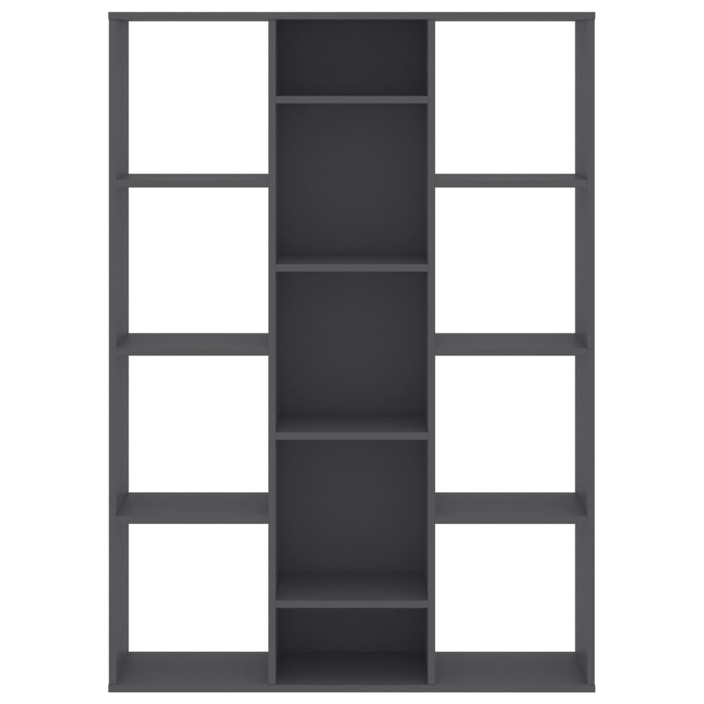 vidaXL Разделител за стая/библиотека, сив, 100x24x140 см, ПДЧ