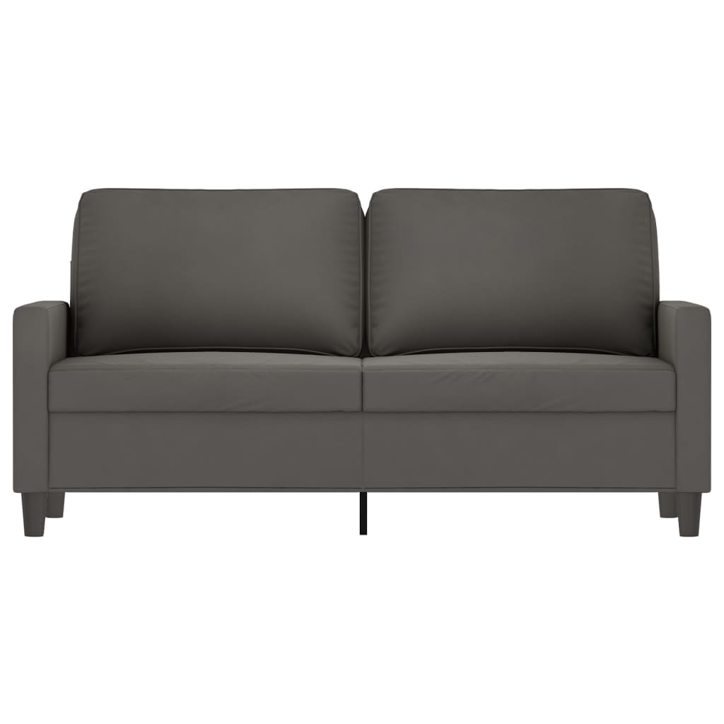 vidaXL 2-местен диван, тъмносив, 140 см, кадифе