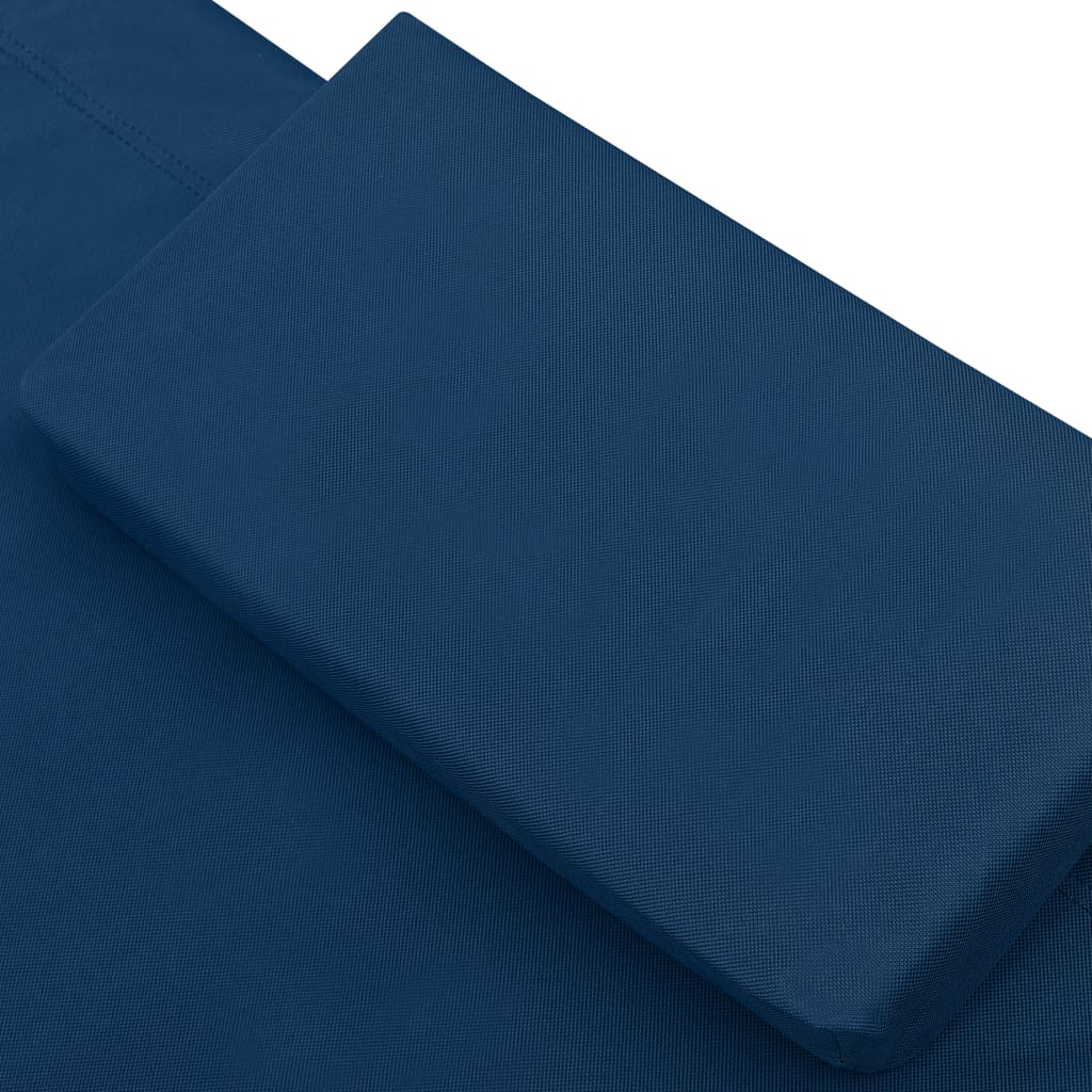 vidaXL Лаундж легло на открито с навес и възглавница, синьо