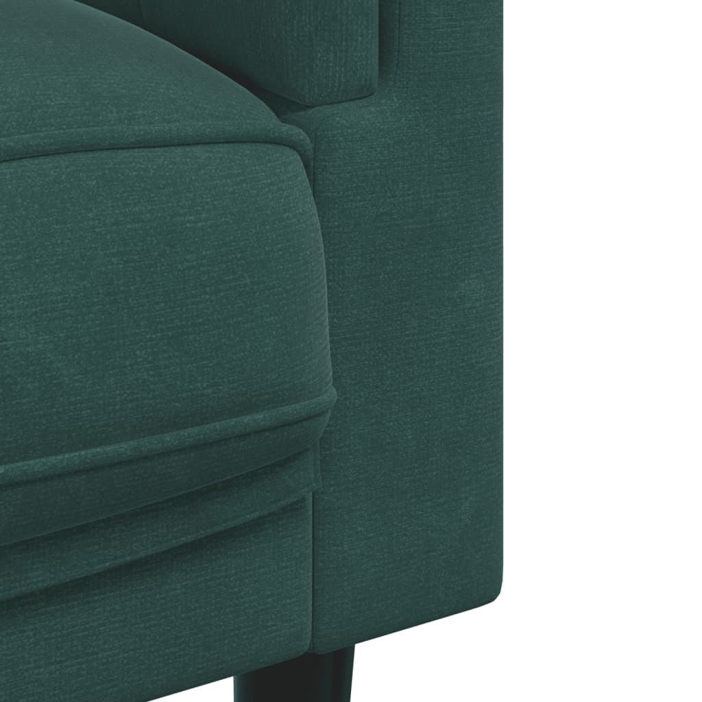 vidaXL Комплект дивани 3 части с възглавници, тъмнозелен, кадифе