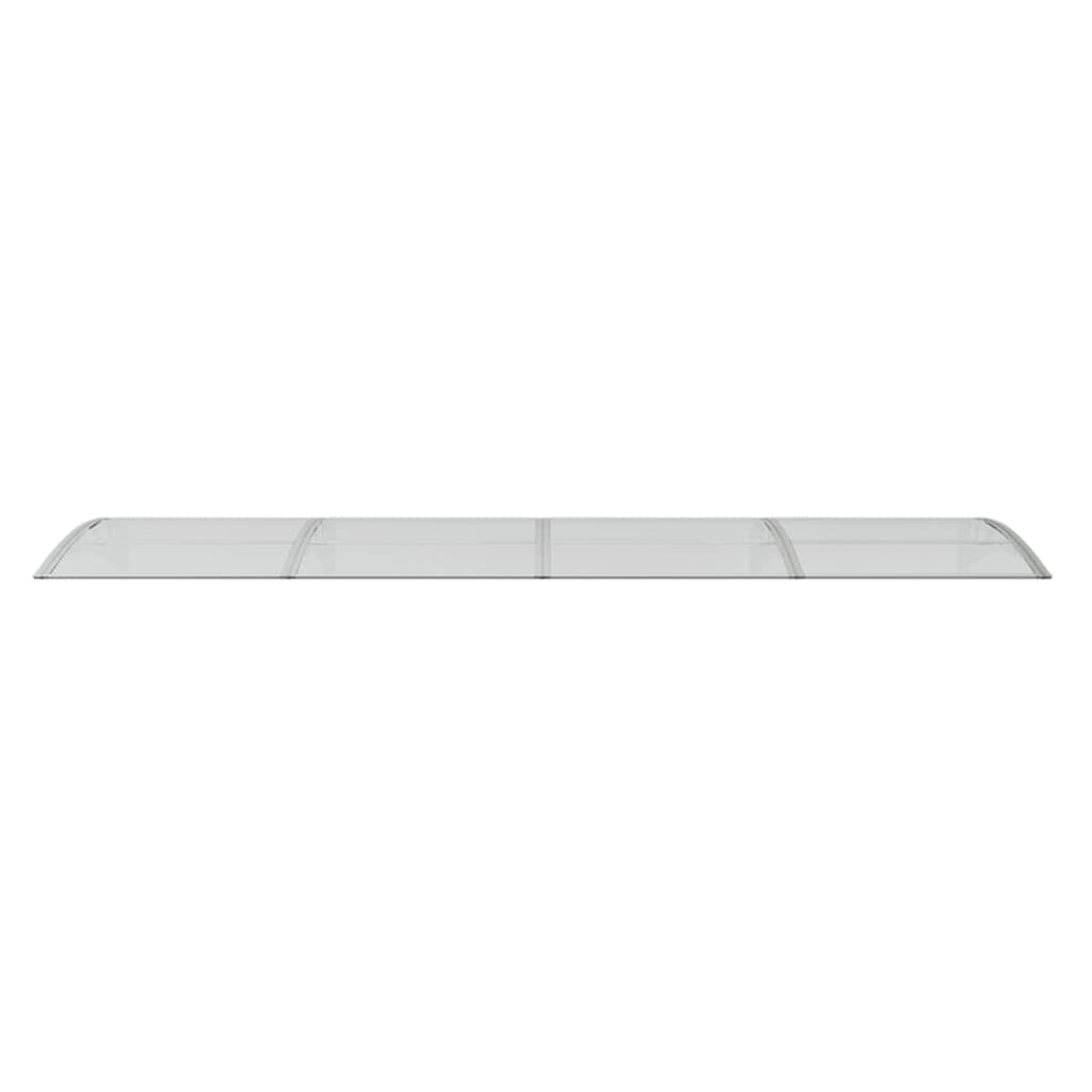 vidaXL Навес за врата, сиво и прозрачно, 350x75 см, поликарбонат