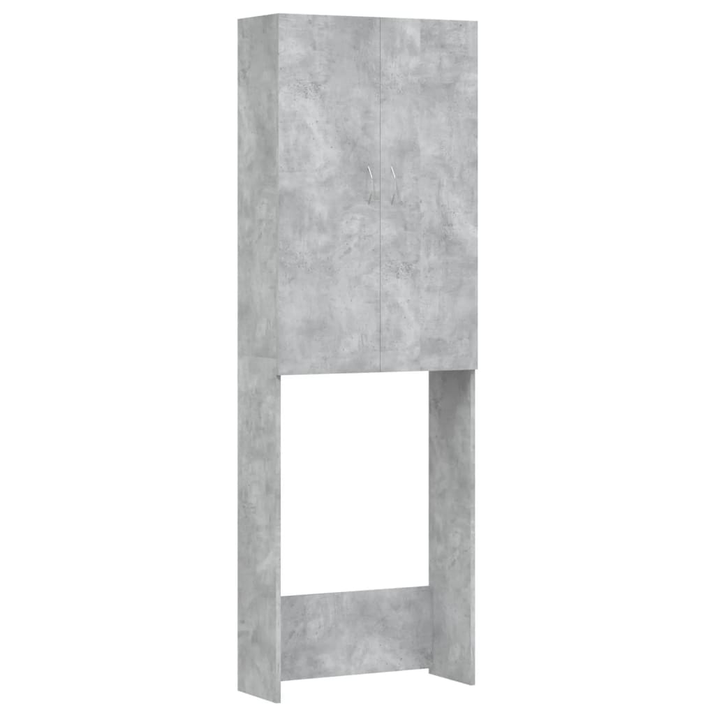 vidaXL Шкаф за пералня, бетонно сив, 64x25,5x190 см
