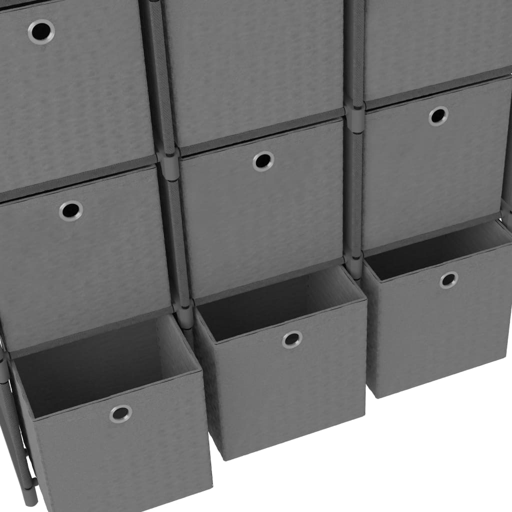 vidaXL Органайзер с 12 отделения с кутии, сив, 103x30x141 см, плат