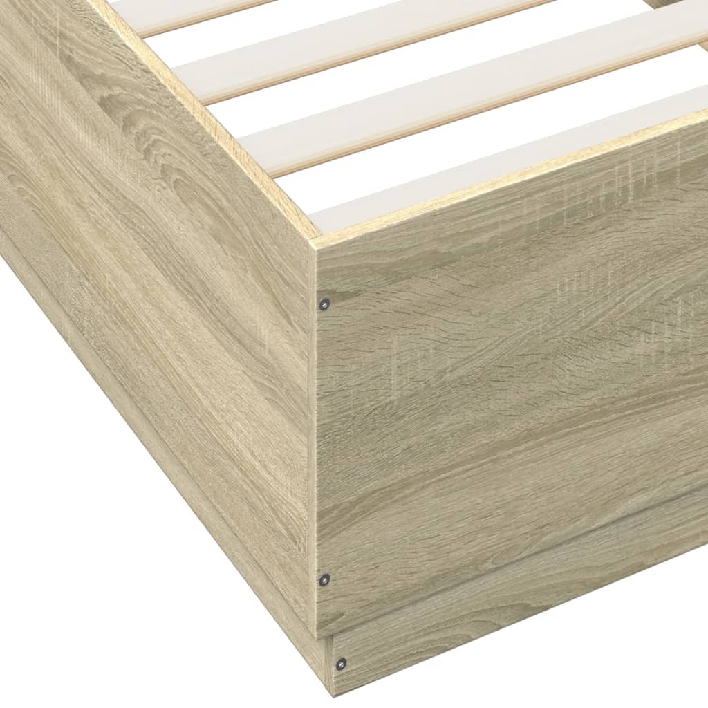 vidaXL Рамка за легло, дъб сонома, 100x200 см, инженерно дърво